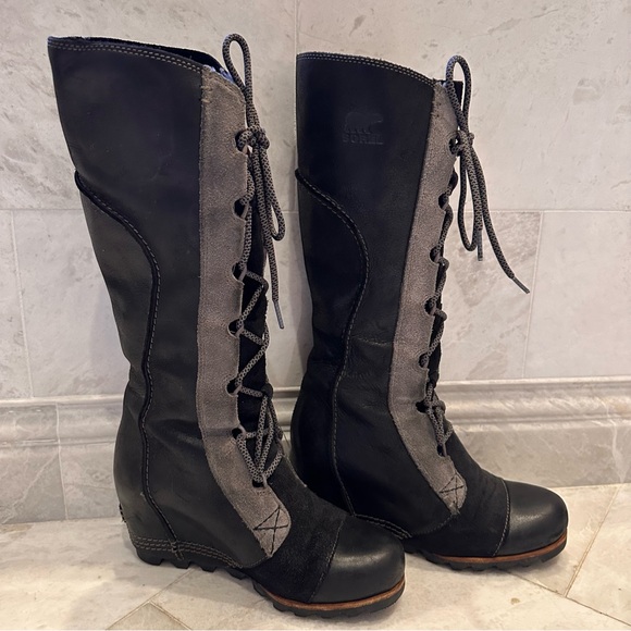 Sorel Cate the Great Knee High Wedge Lace Up Boot - Picture 4 of 14